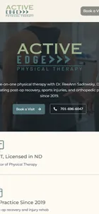 Active Edge Physical Therapy home page on a phone