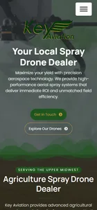 Key Aviation Drones home page on a phone